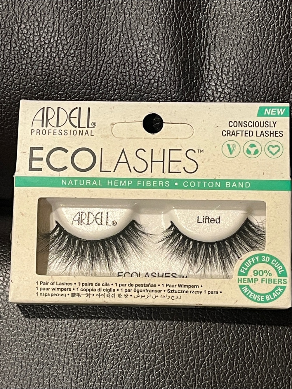 Fluffy Ardell Eco Lashes "Lifted" Black, Plant-based, Cotton band, NIB